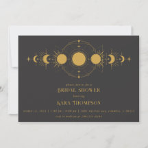 Gold Mystical Moon Modern Celestial Bridal Shower