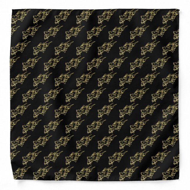 Gold Mythical Dragon Head Bandana (Front)