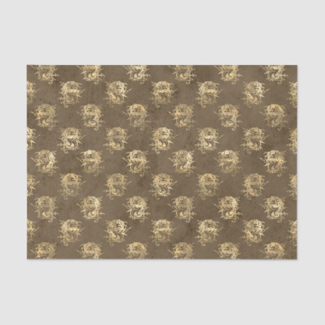 Gold Mythical Dragon Tissue Paper (Front)