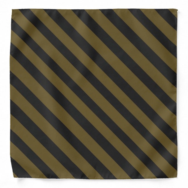 Gold 'n Black Pirate Stripes Bandana (Front)