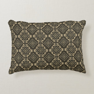 Gold n Brown Geometric Pattern / Indian Print  Accent Pillow