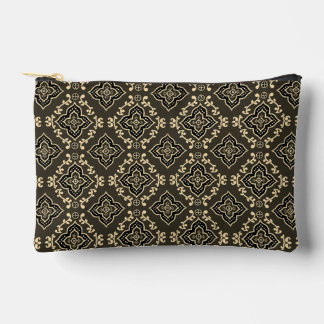 Gold n Brown Geometric Pattern / Indian Print Accessory Pouch