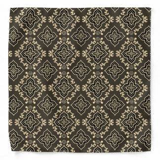Gold n Brown Geometric Pattern / Indian Print Bandana
