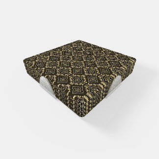 Gold n Brown Geometric Pattern / Indian Print Coaster Set