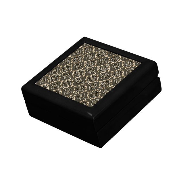 Gold n Brown Geometric Pattern / Indian Print  Gift Box (Side)
