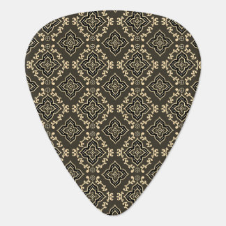 Gold n Brown Geometric Pattern / Indian Print Guitar Pick