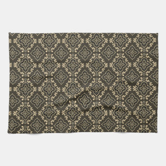 Gold n Brown Geometric Pattern / Indian Print Kitchen Towel
