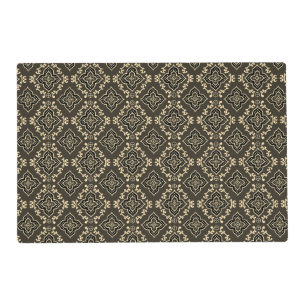 Gold n Brown Geometric Pattern / Indian Print Placemat