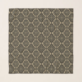 Gold n Brown Geometric Pattern / Indian Print Scarf