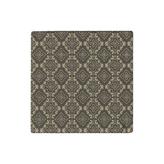 Gold n Brown Geometric Pattern / Indian Print  Stone Magnet