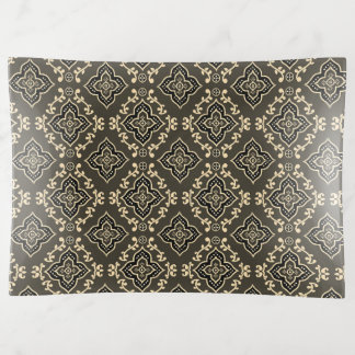 Gold n Brown Geometric Pattern / Indian Print Trinket Tray