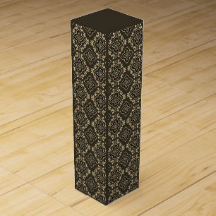 Gold n Brown Geometric Pattern / Indian Print Wine Box