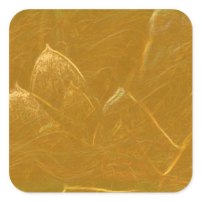 Gold n Copper Sheet :  Lotus Engraved Design Square Sticker