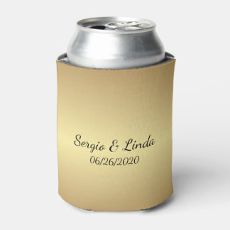 Gold Name and Date Can Cooler