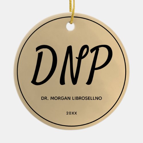 Gold Name DNP Graduation Ceramic Ornament