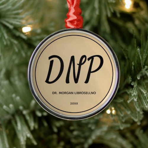 Gold Name DNP Graduation Metal Ornament