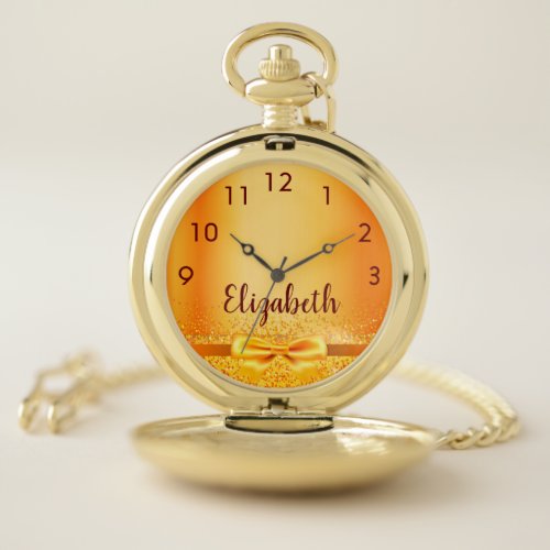 Gold name elegant name pocket watch