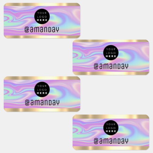 Gold  Name Fashion Shop Logo Holograph Pink Labels