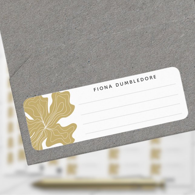Gold Name Lined Blank Template Herb Floral Label (Creator Uploaded)