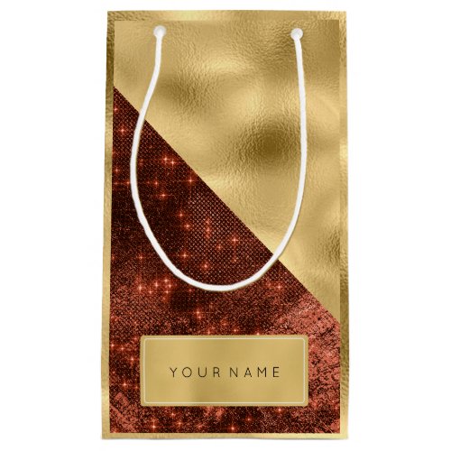 Gold Name Spark Honey Maroon Name Favor Small Gift Bag