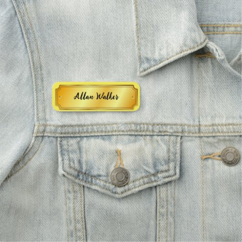 Gold Name Tag with Frame