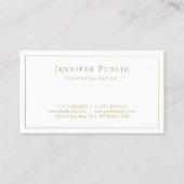 Gold Name Text Minimalist Elegant Template Modern Business Card (Back)