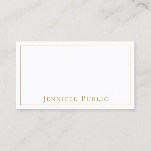Gold Name Text Minimalist Elegant Template Modern Business Card