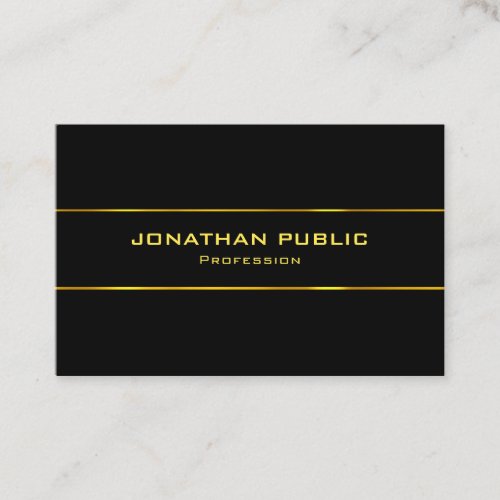 Gold Name Text Modern Elegant Black Template Business Card