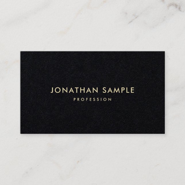 Gold Name Text Modern Elegant Minimalist Template Business Card (Front)