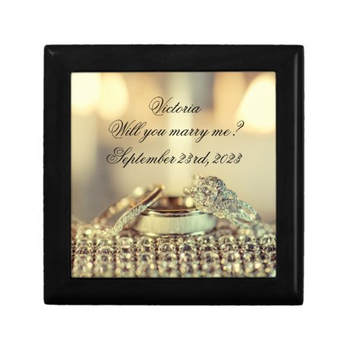 Gold Name Will You Marry Me Keepsake Gift Box