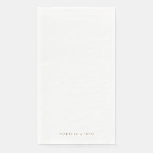 Gold Names Simple & Elegant White Wedding Paper Guest Towels