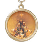 Gold Nativity Scene Necklace