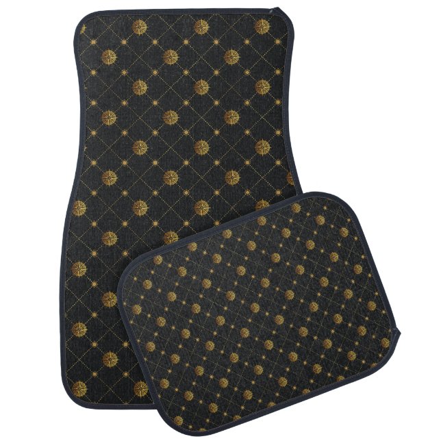 Gold Nautical Car Floor Mat (Set)