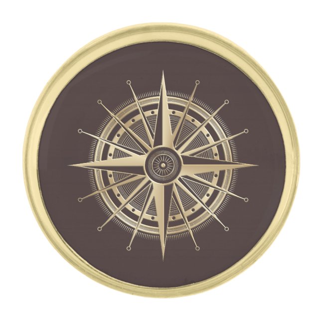 Gold Nautical Finish Lapel Pin (Front)