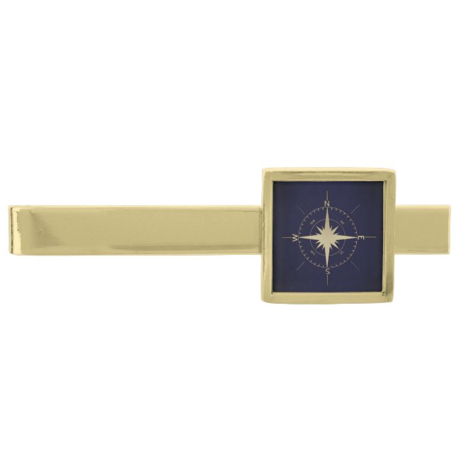 Gold Nautical Gold Finish Tie Bar (Front)