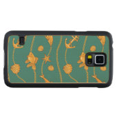 Gold Nautical Pattern Carved Maple Galaxy S5 Slim Case (Front (horizontal))