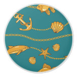 Gold Nautical Pattern Ceramic Knob