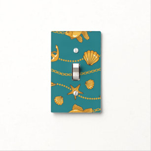 Gold Nautical Pattern Light Switch Cover