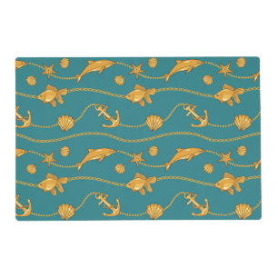 Gold Nautical Pattern Placemat