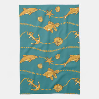 Gold Nautical Pattern Towel