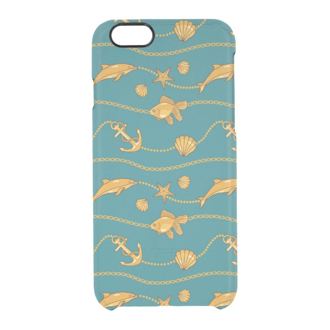 Gold Nautical Pattern Uncommon iPhone Case (Back)