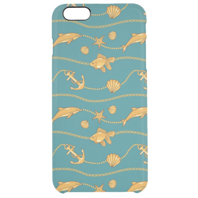 Gold Nautical Pattern Uncommon iPhone Case (Back)