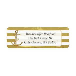 Gold  Nautical Themed Anchor Label