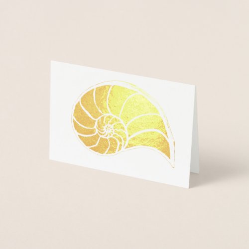 Gold Nautilus Shell Blank Card