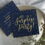 Gold & Navy | 50th Surprise Birthday Party Invitation