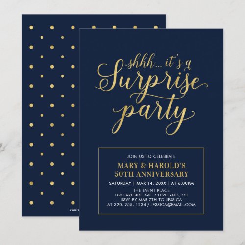 Gold & Navy | 50th Surprise Wedding Anniversary