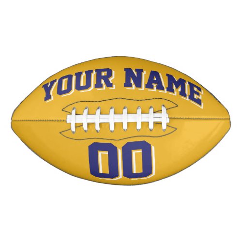 GOLD NAVY AND WHITE Custom Football