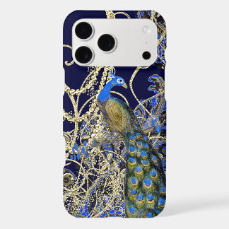 Gold Navy Black Blue Opulence Peacock Swirl iPhone 17 Pro Max Case