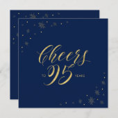 Gold & Navy Blue | Cheers 95th Birthday Party Invitation | Zazzle