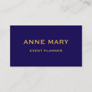 Gold Navy Blue Elegant Glam Wedding Event Planner Business Card